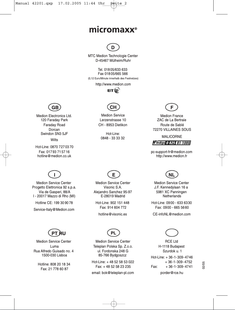 Image de la première page du manuel de l'appareil MM 42201