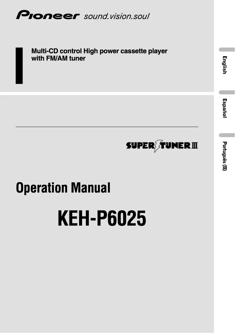Page n°1 - Manuel utilisateur Pioneer KEH-P6025