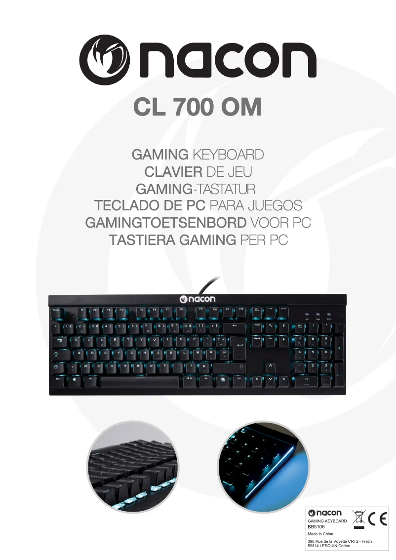 Page 1 de la notice Manuel utilisateur NACON CL-700OM