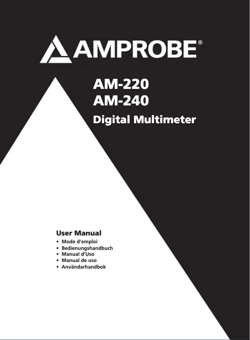 Page 1 de la notice Manuel utilisateur Amprobe AM-220