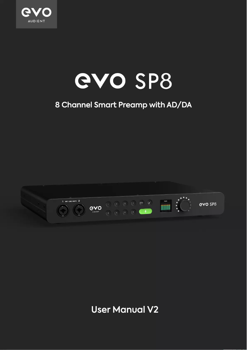 Página 1 del manual Manual de usuario EVO SP8