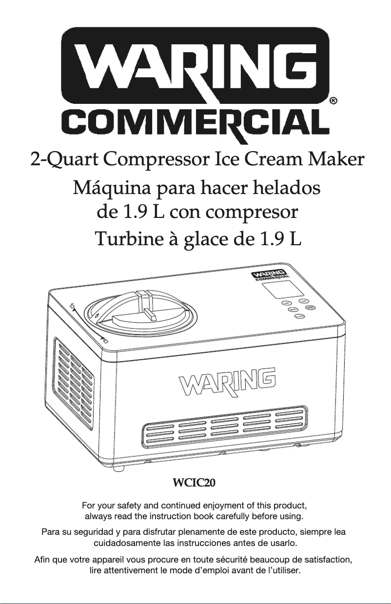 Página 1 del manual Manual de instrucciones Waring Commercial WCIC20