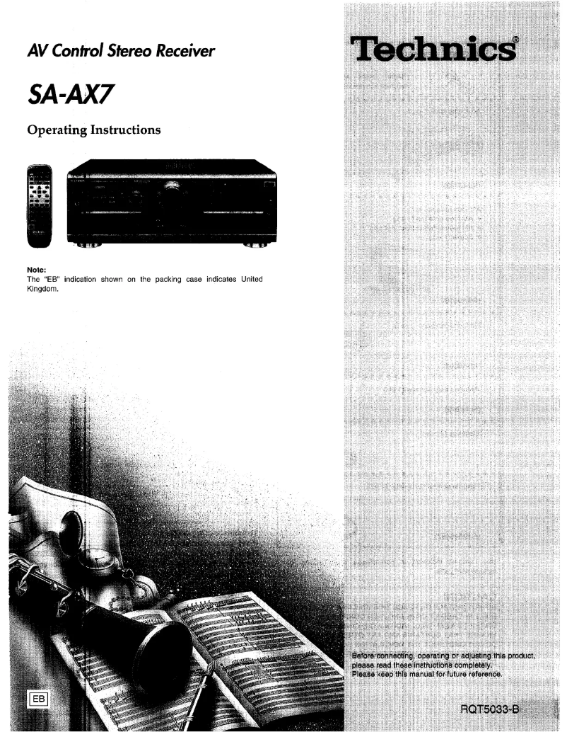 Image de la première page du manuel de l'appareil SA-AX7
