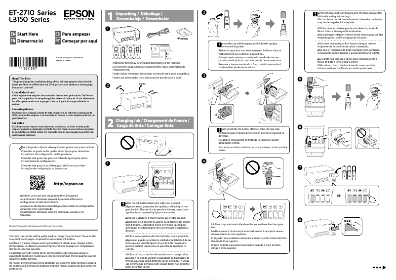 Page n°1 - Guide d'installation Epson EcoTank ET-2714