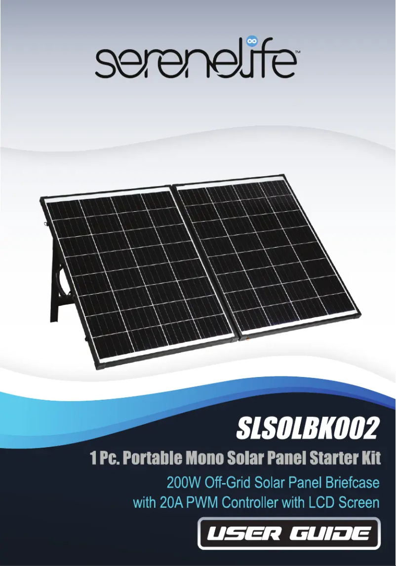 Page n°1 - Manuel utilisateur SereneLife SLSOLBK002