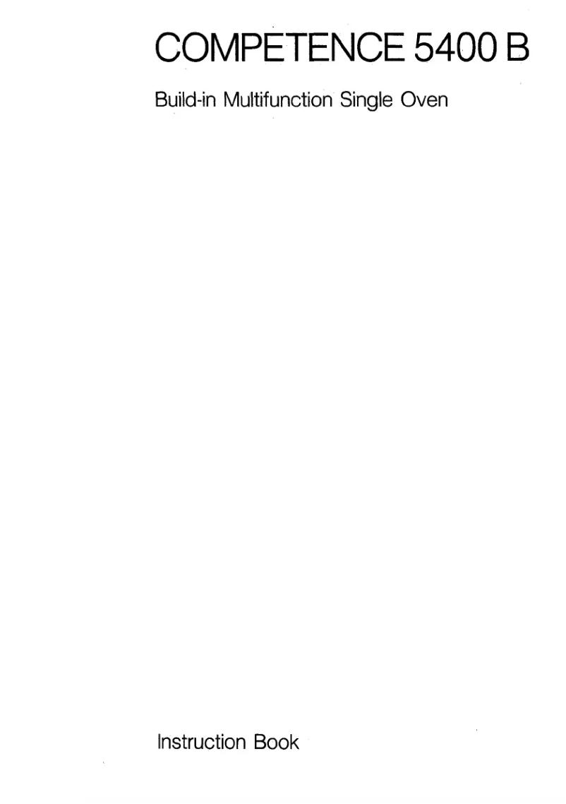 Page 1 de la notice Manuel utilisateur AEG Competence 5400 B W