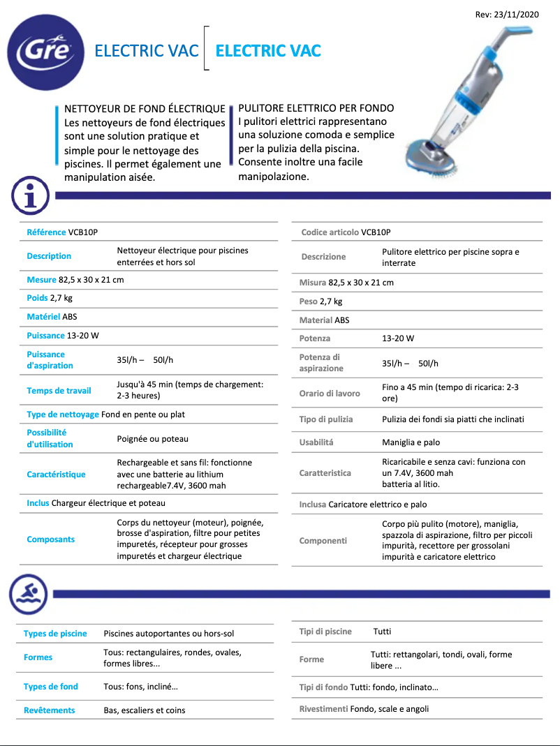 Image de la première page du manuel de l'appareil VCB10P