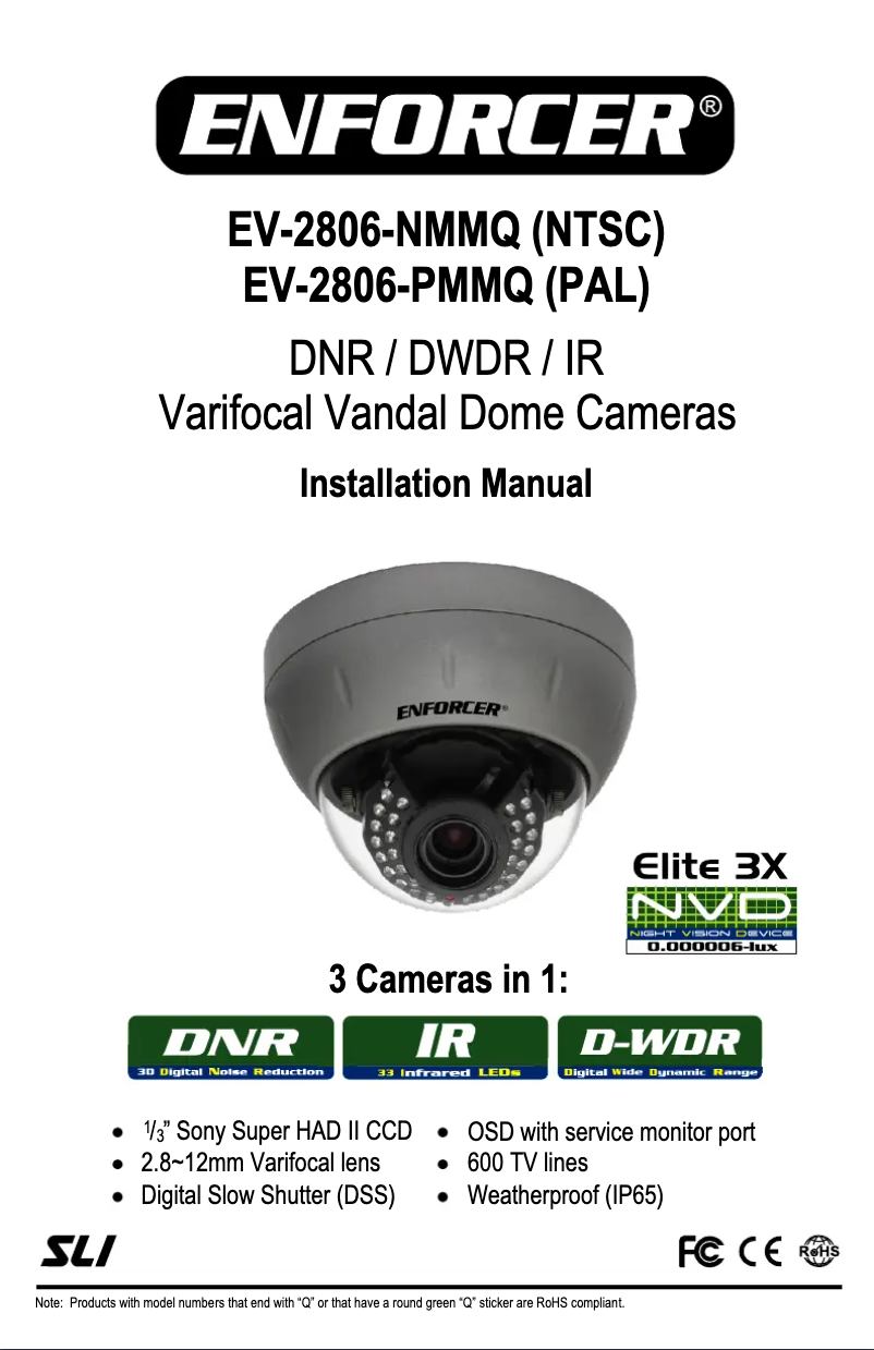 Page 1 de la notice Manuel utilisateur Enforcer Elite EV-2806-NMMQ