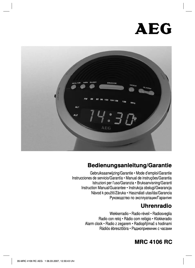 Página 1 del manual Manual de usuario AEG MRC 406 RC