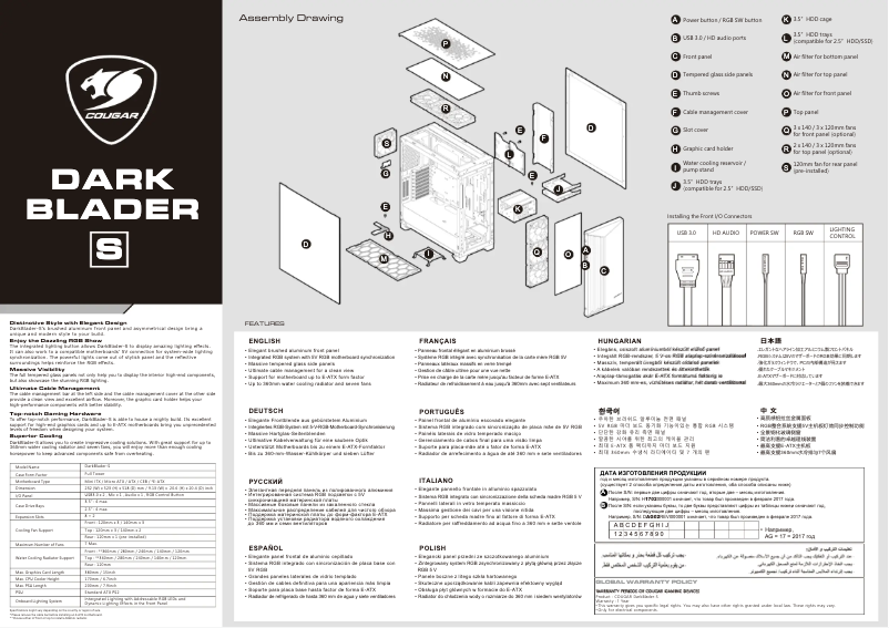 Image de la première page du manuel de l'appareil DarkBlader-S