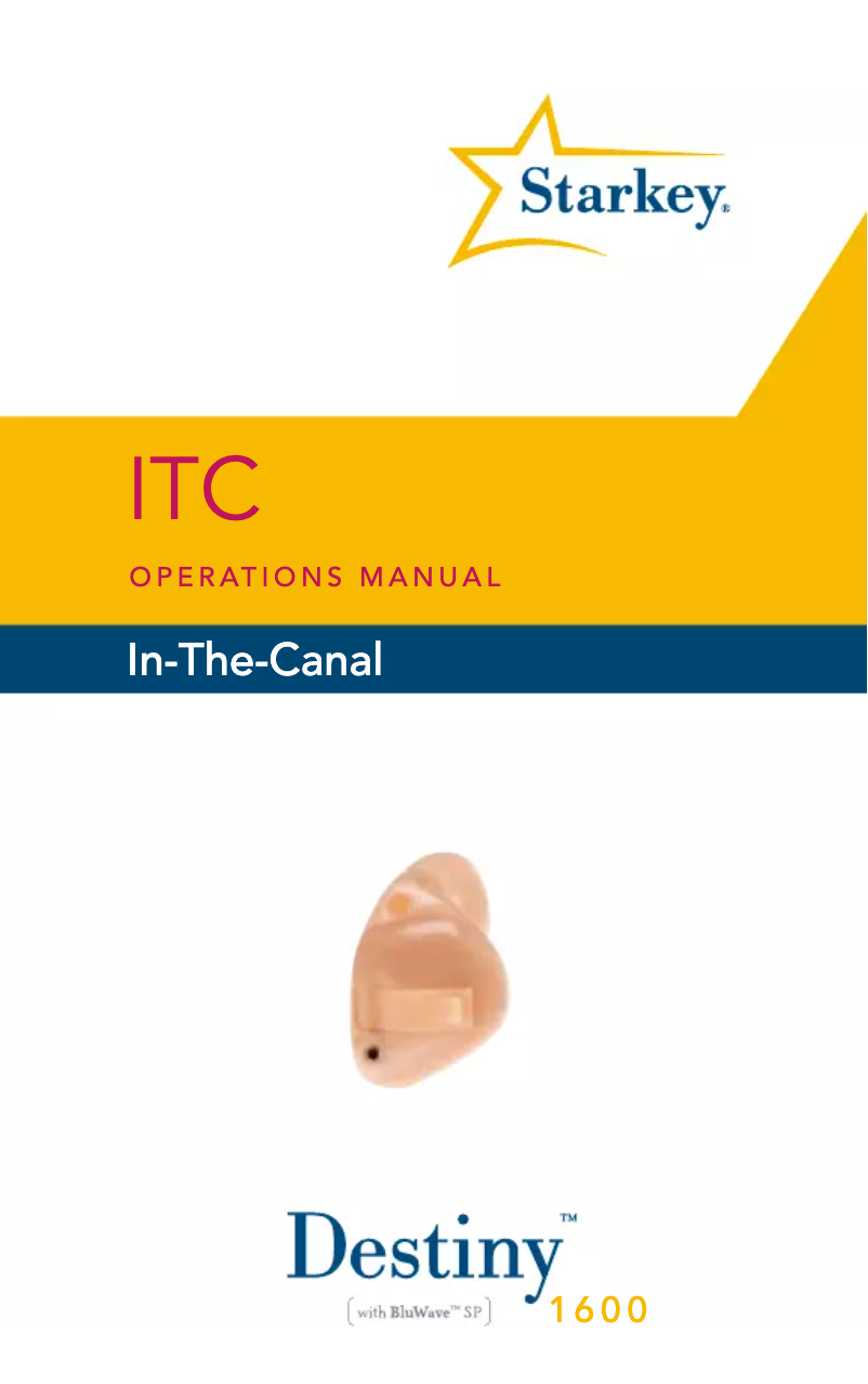 Image de la première page du manuel de l'appareil Destiny 1600 ITC