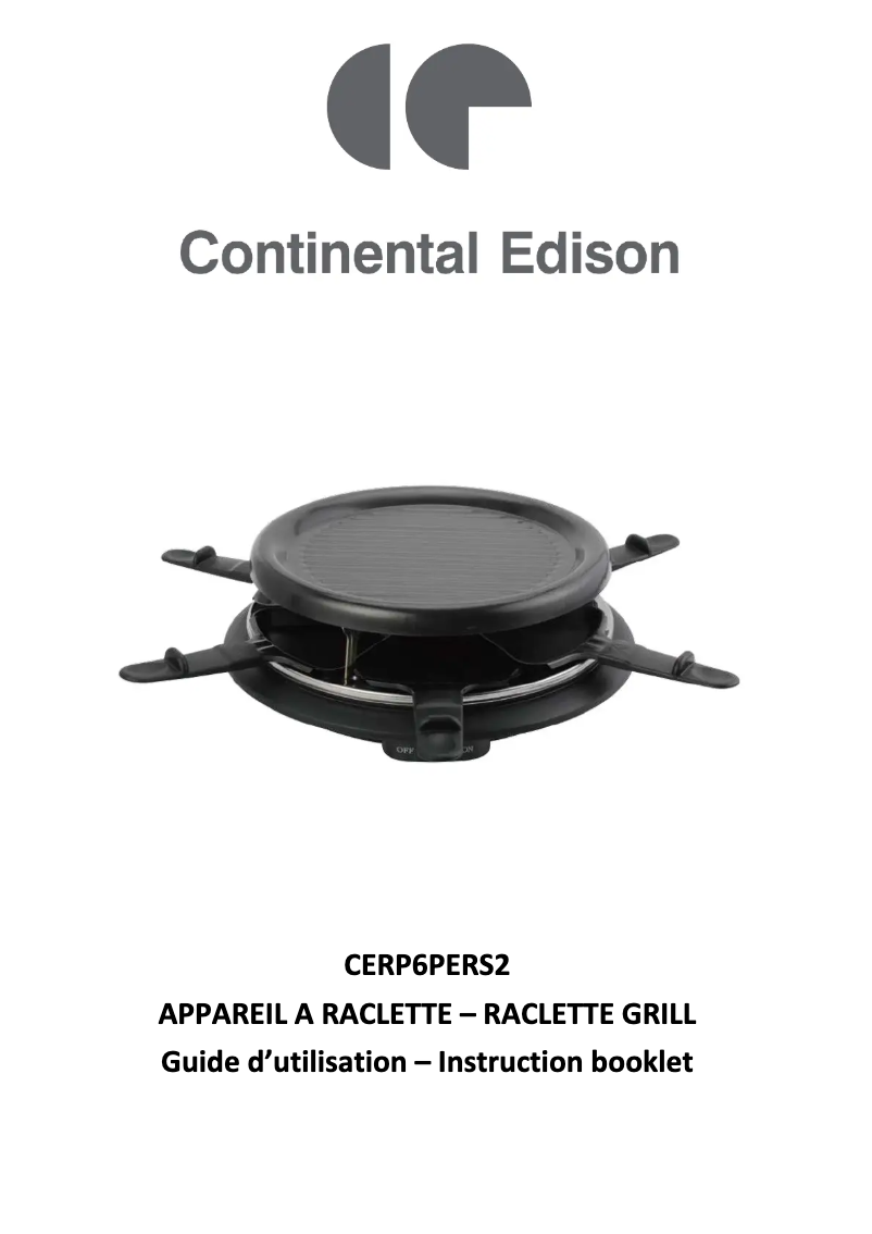 Page n°1 - Manuel utilisateur Continental Edison CERP6PERS2