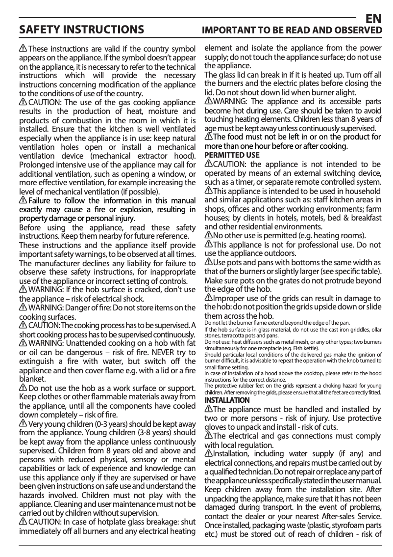 Page 1 de la notice Manuel d'utilisation et d'entretien Whirlpool TGML 660 NB