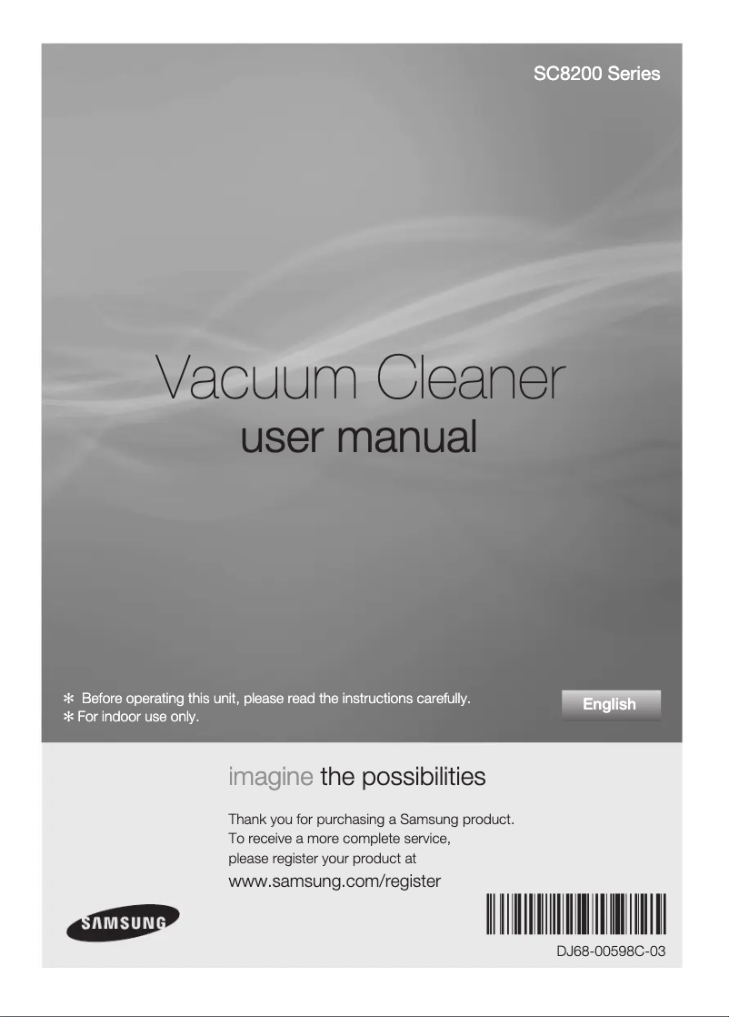 Page 1 de la notice Manuel utilisateur Samsung SC8265