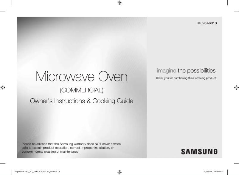 Página 1 del manual Manual de usuario Samsung MJ26A6013AT