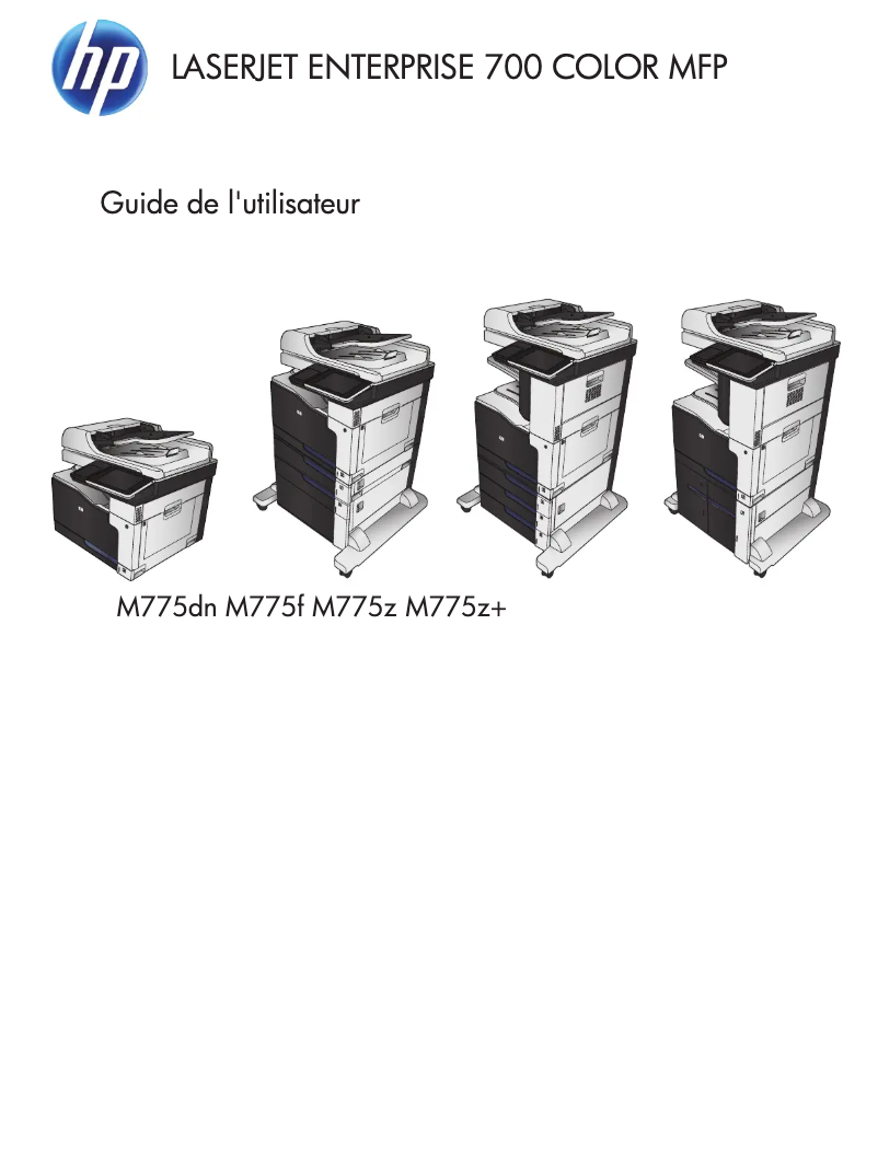 Image de la première page du manuel de l'appareil LaserJet M775