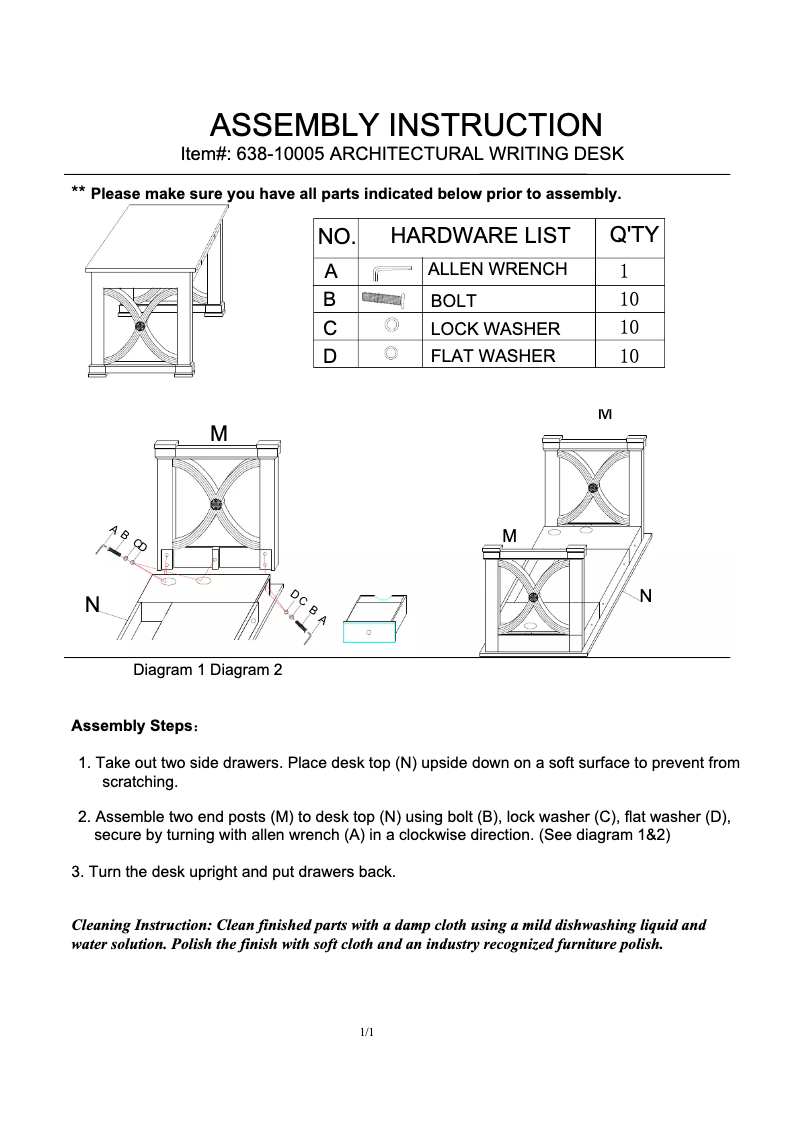 Page 1 de la notice Manuel utilisateur Hooker 638-10005