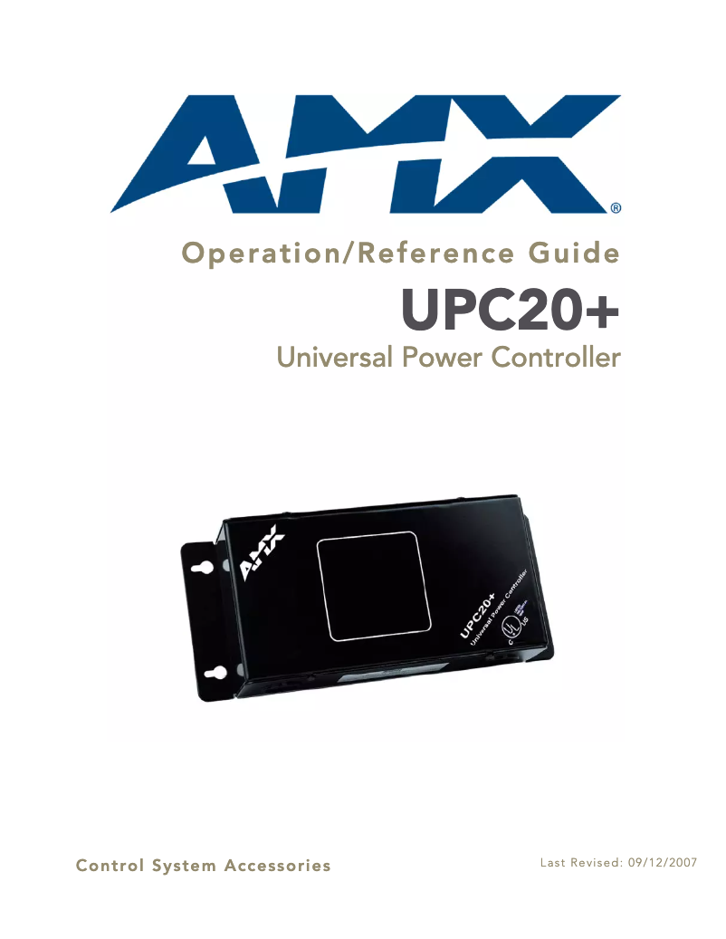 Page 1 de la notice Manuel utilisateur AMX UPC20+