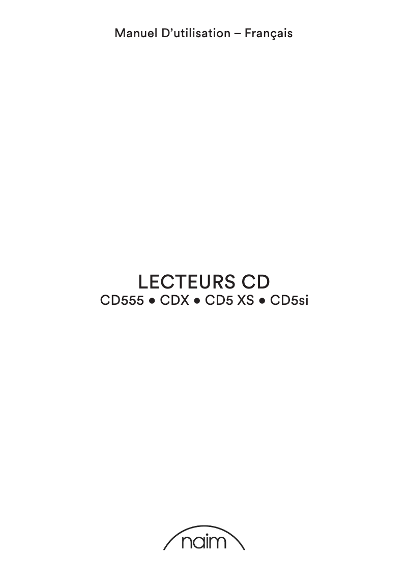 Page 1 de la notice Manuel utilisateur Naim CD555