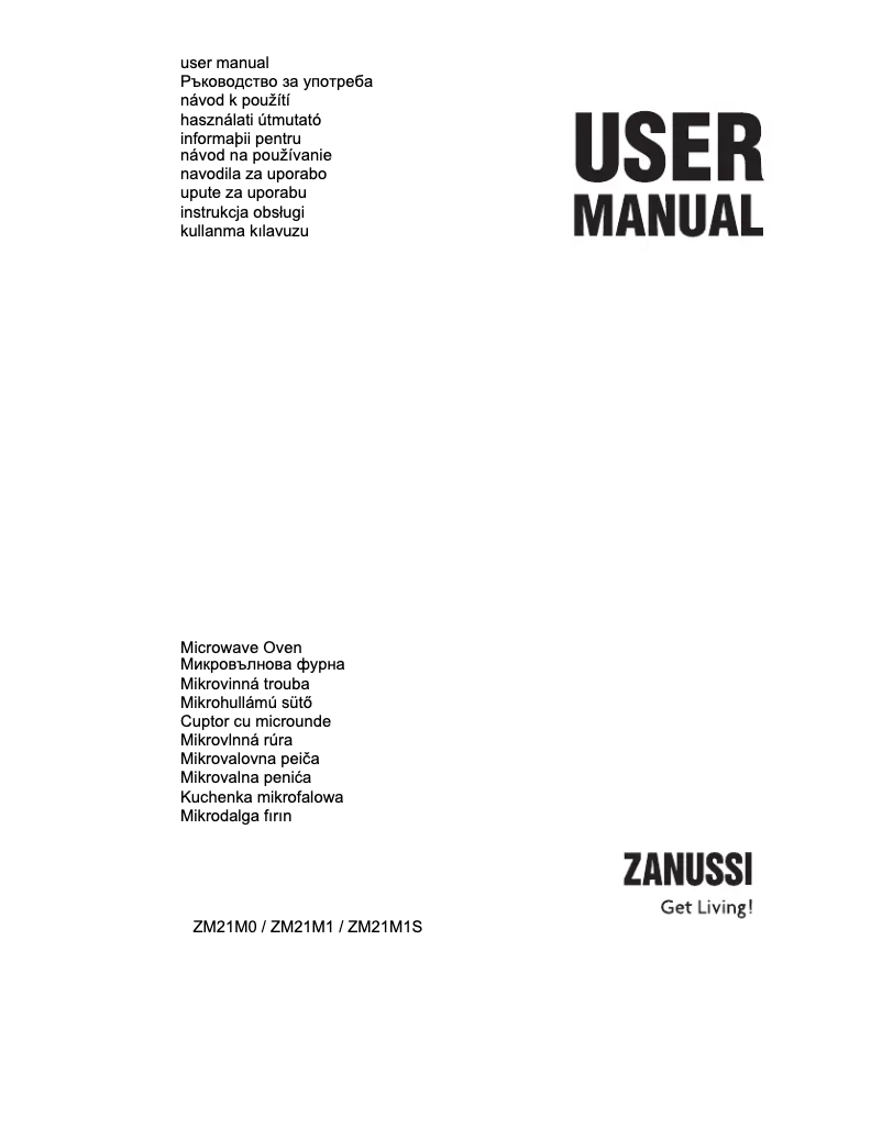 Page 1 de la notice Manuel utilisateur Zanussi ZM21MO