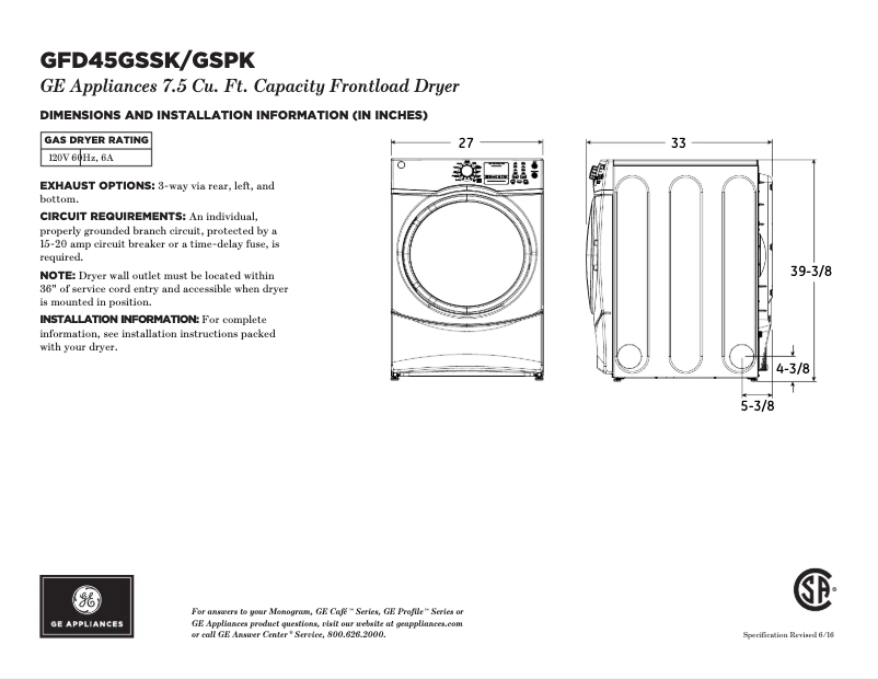Image de la première page du manuel de l'appareil GFD45GSSKWW