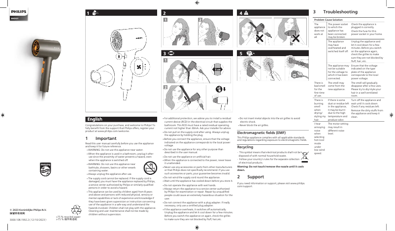 Page 1 de la notice Manuel utilisateur Philips BHD321
