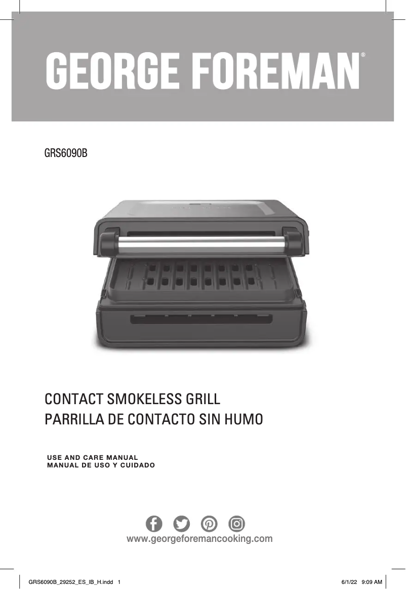 Image de la première page du manuel de l'appareil GRS6090B