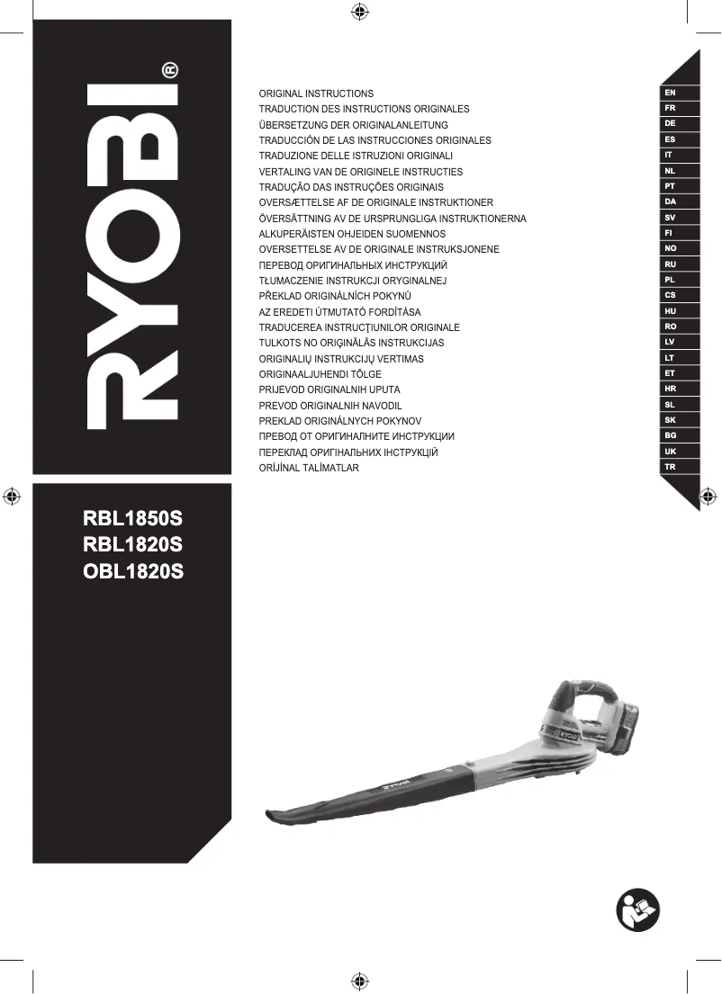 Page 1 de la notice Manuel utilisateur RYOBI RBL1820S40F
