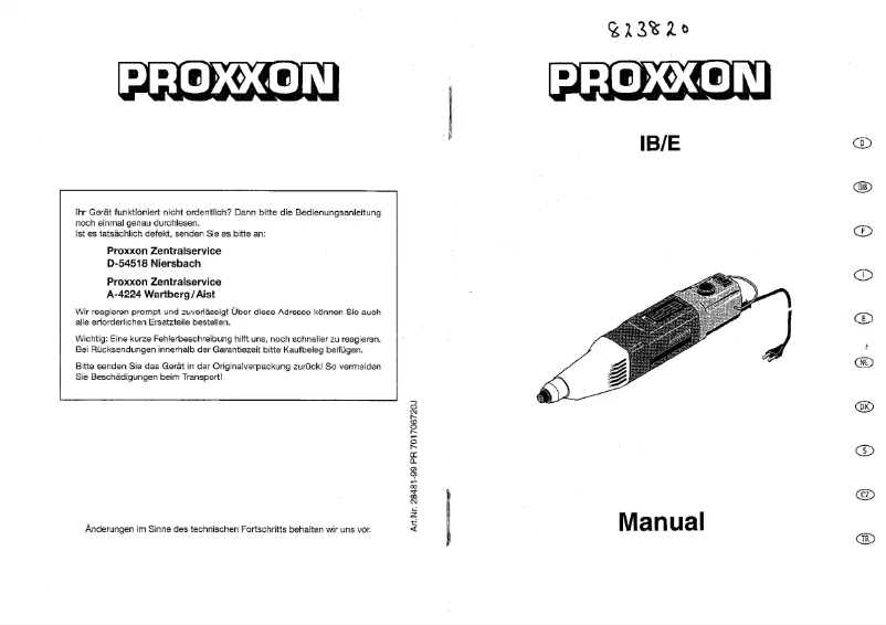 Image de la première page du manuel de l'appareil IB/E