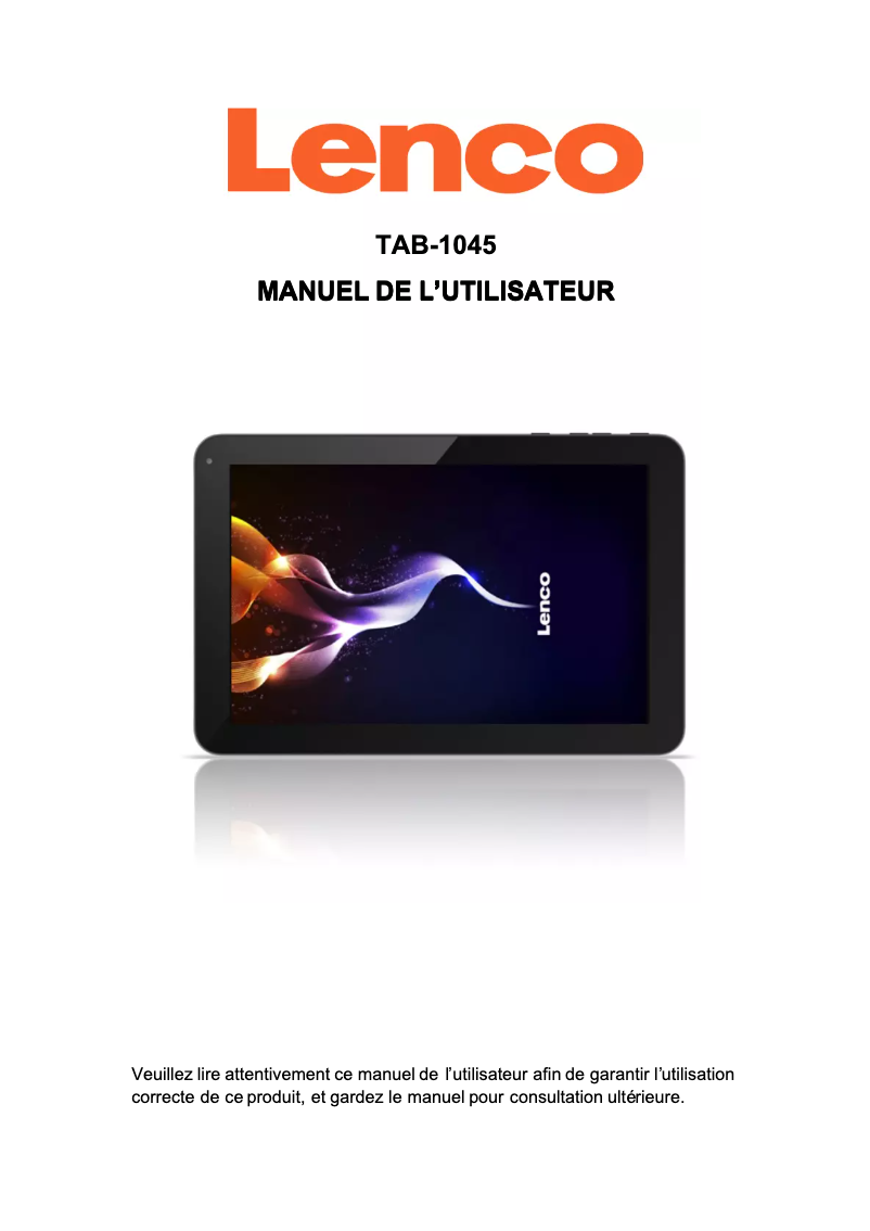 Image de la première page du manuel de l'appareil TAB-1045