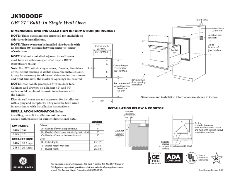 Image de la première page du manuel de l'appareil JK1000DFBB