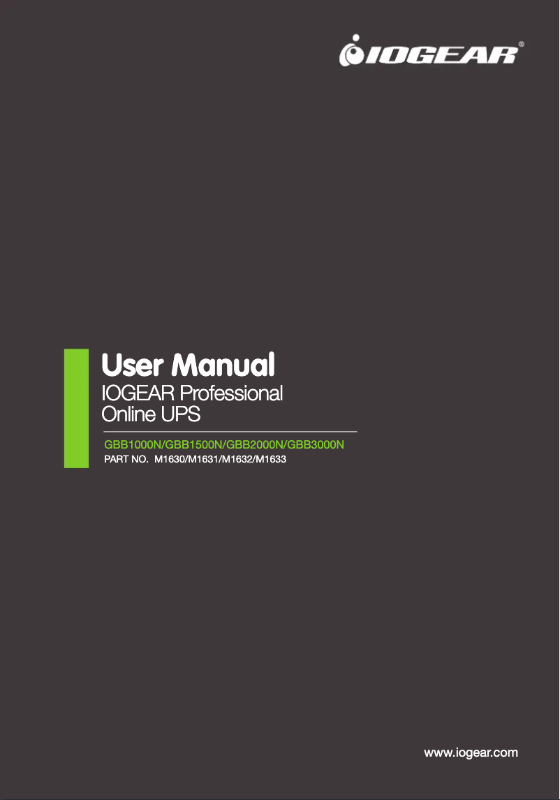 Page 1 de la notice Manuel utilisateur iogear GBB1500N