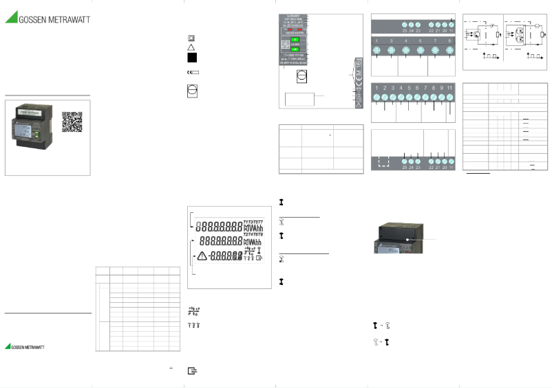 Page 1 de la notice Manuel utilisateur Gossen Metrawatt ENERGYMID EM2281
