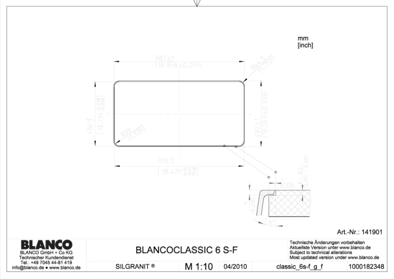 Page 1 de la notice Manuel utilisateur BLANCO CLASSIC 6 S-F