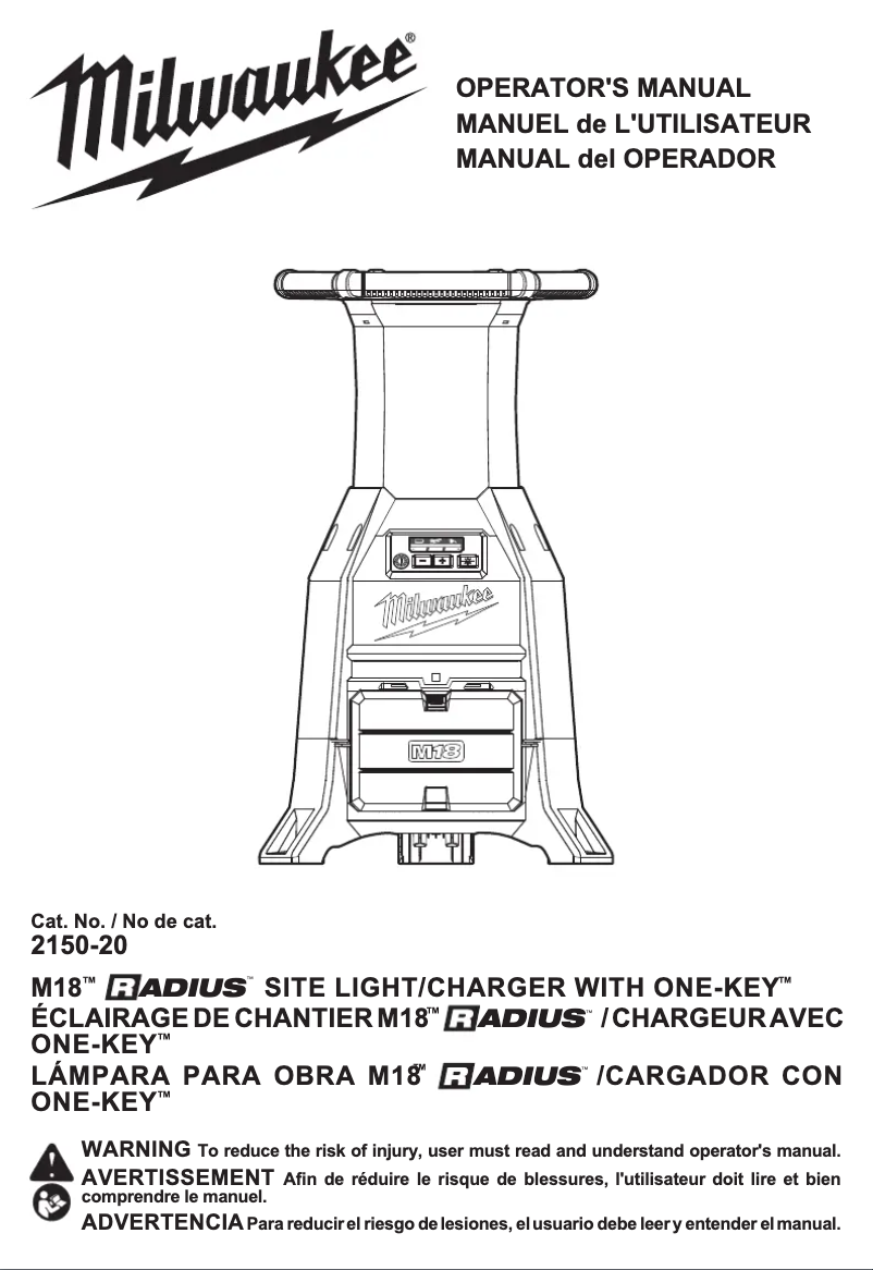 Image de la première page du manuel de l'appareil M18 Radius ONE-KEY 2150-20