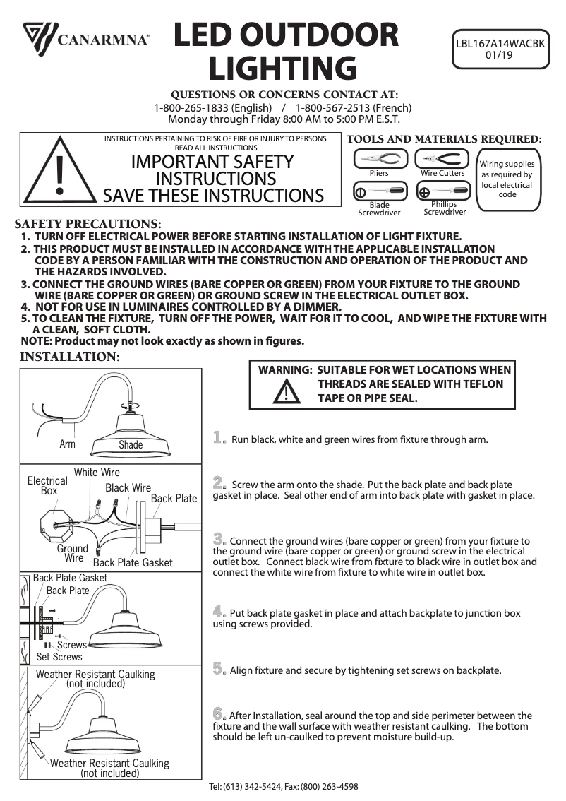 Image de la première page du manuel de l'appareil LBL167A14WACBK
