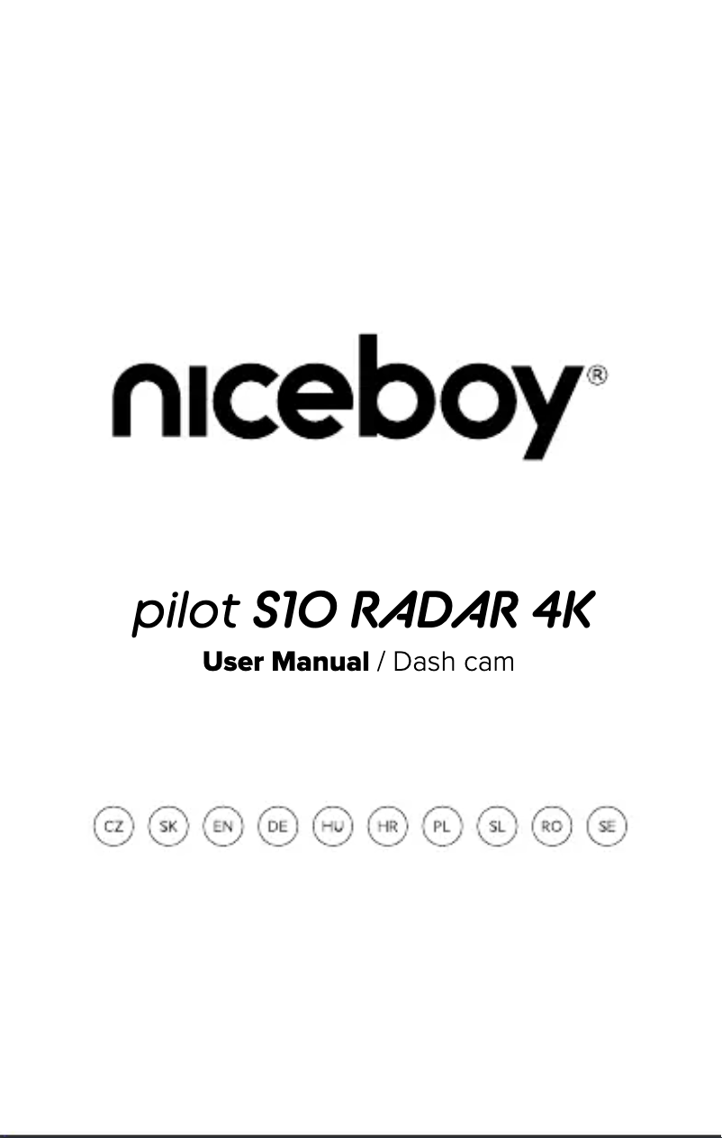 Page 1 de la notice Manuel utilisateur Niceboy PILOT S10 Radar 4K