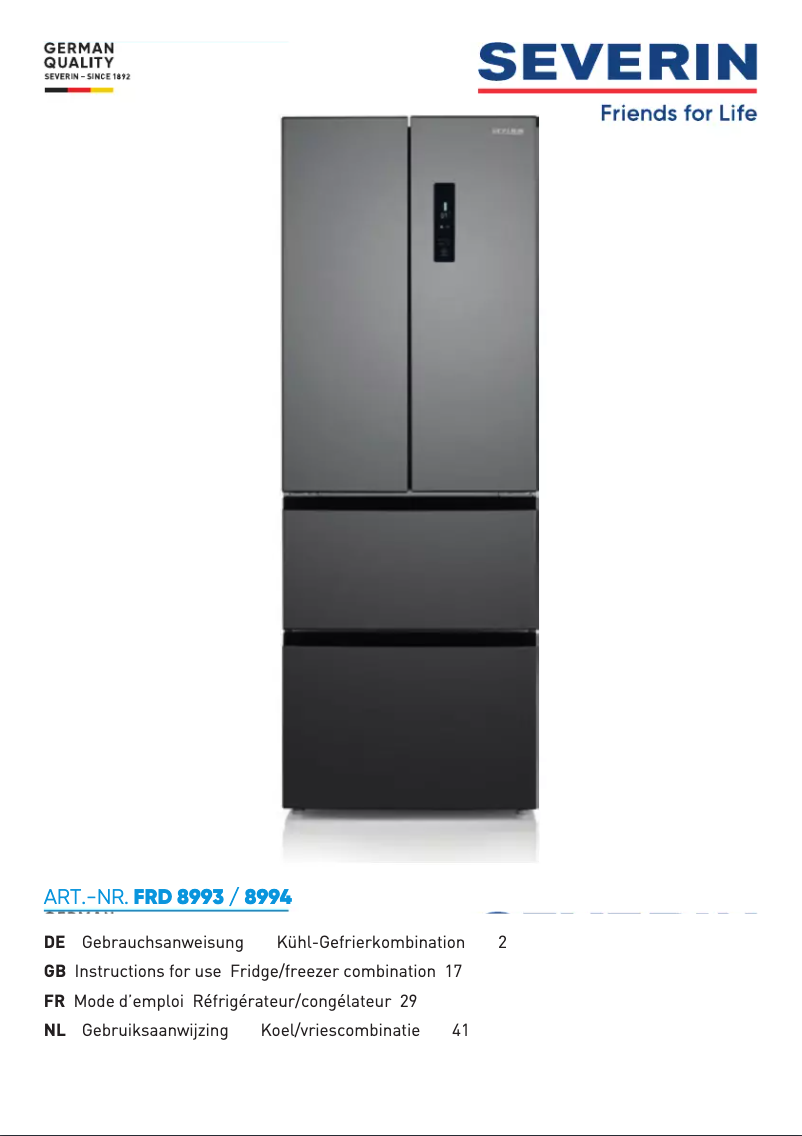 Image de la première page du manuel de l'appareil FRD 8993