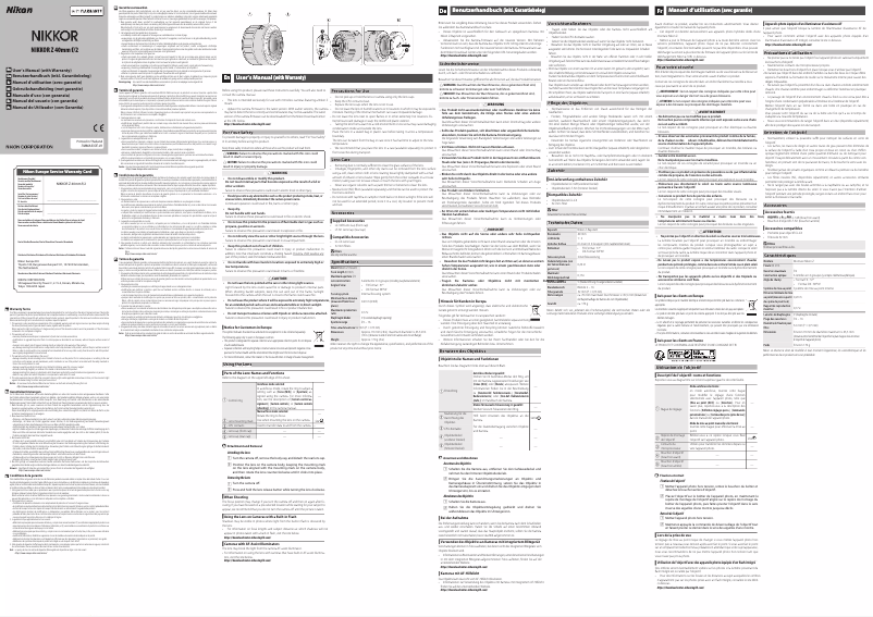 Page 1 de la notice Manuel utilisateur Nikon Nikkor Z 40mm f/2