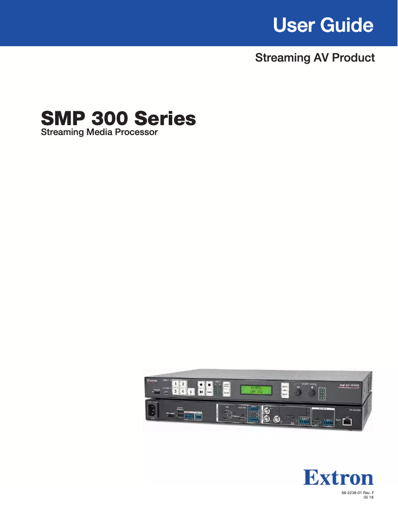 Page n°1 - Manuel utilisateur Extron SMP 352 3G-SDI
