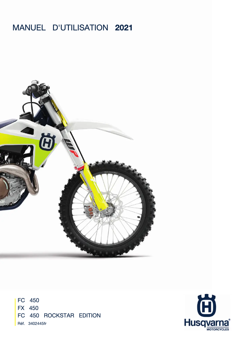 Page 1 de la notice Manuel utilisateur Husqvarna FC 450 (2021)