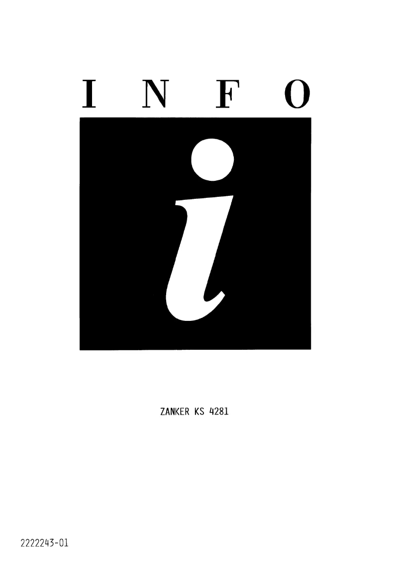 Page 1 de la notice Manuel utilisateur Zanker KS 4281