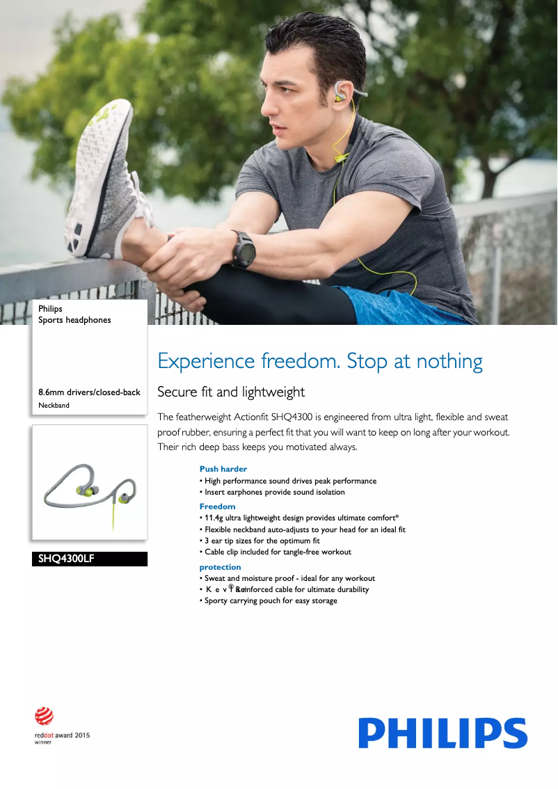 Page 1 de la notice Brochure Philips ActionFit SHQ4300LF