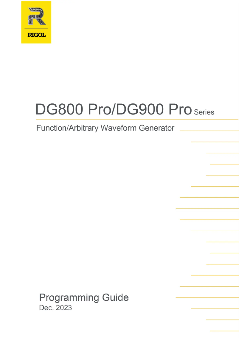 Page n°1 - Manuel utilisateur Rigol DG822 Pro