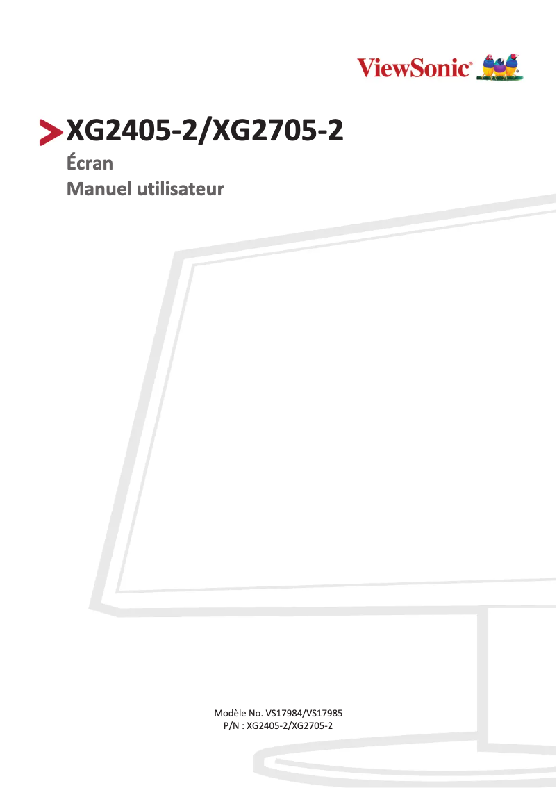 Page 1 de la notice Manuel utilisateur Viewsonic XG2705-2