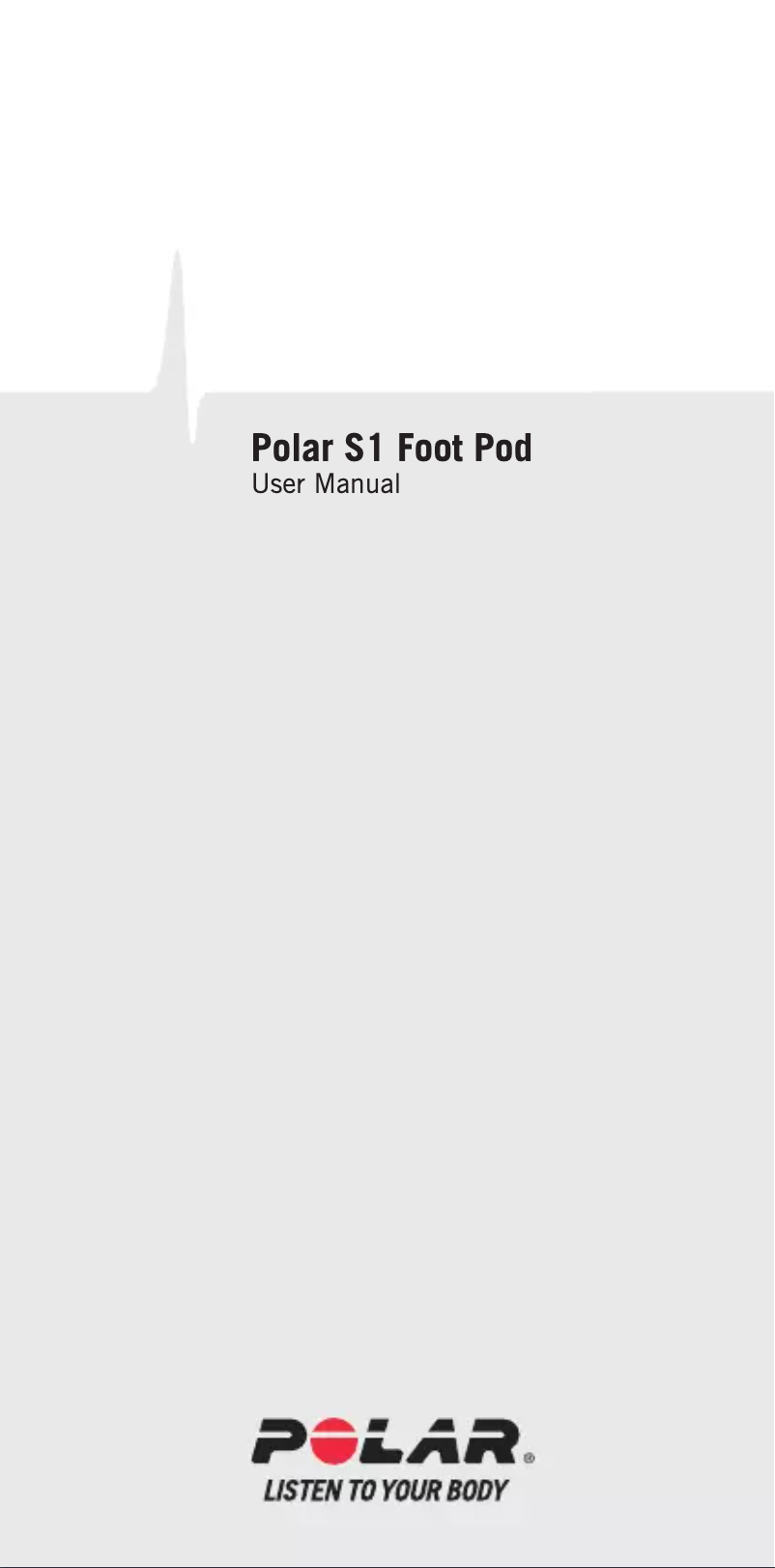 Page n°1 - Manuel utilisateur Polar S1 Foot Pod