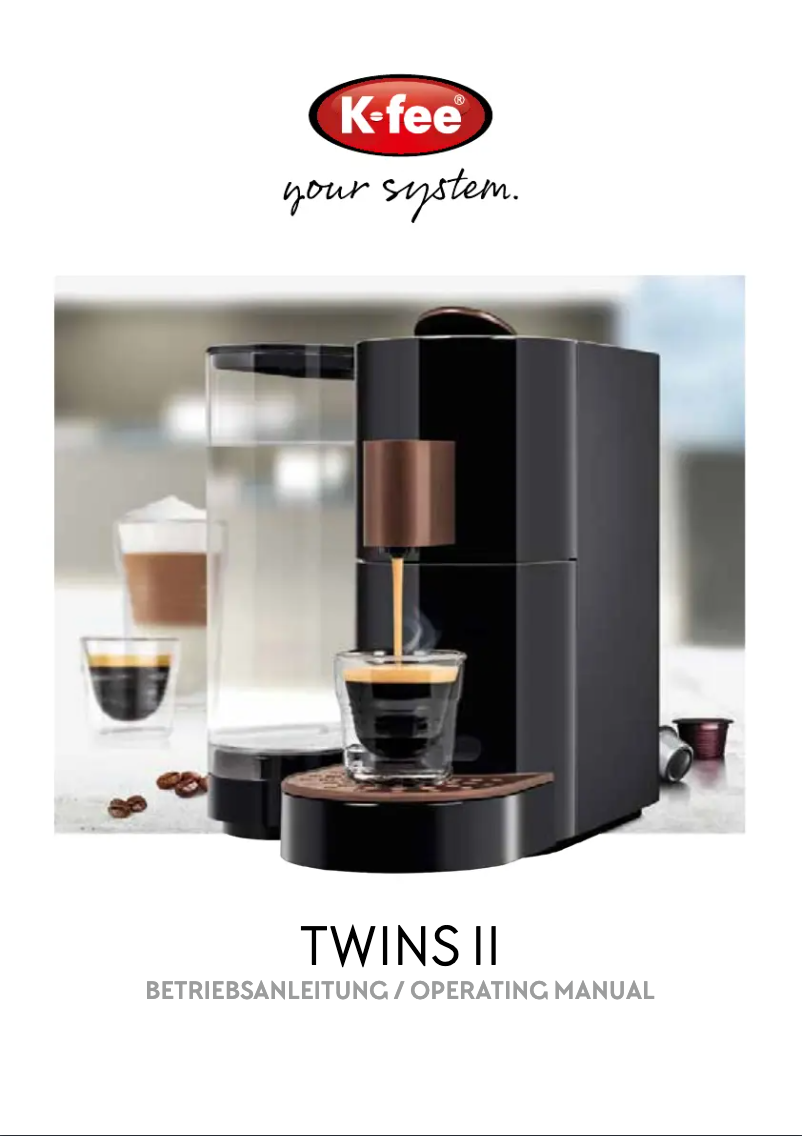 Page 1 de la notice Manuel utilisateur K-fee Twins II