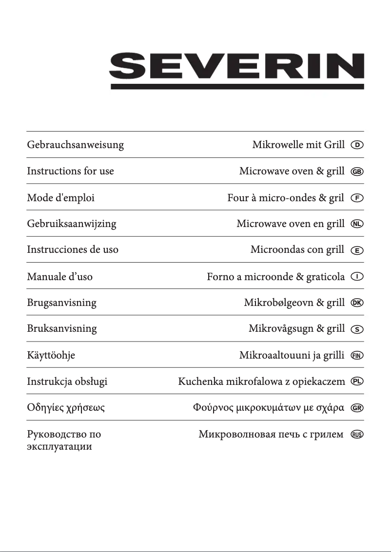 Page n°1 - Manuel utilisateur Severin MW 9678