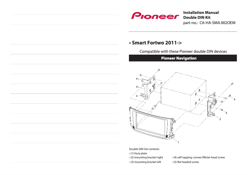 Page n°1 - Manuel utilisateur Pioneer CA-HM-SMA.002OEM