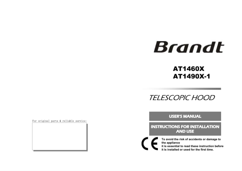 Image de la première page du manuel de l'appareil AT1460X